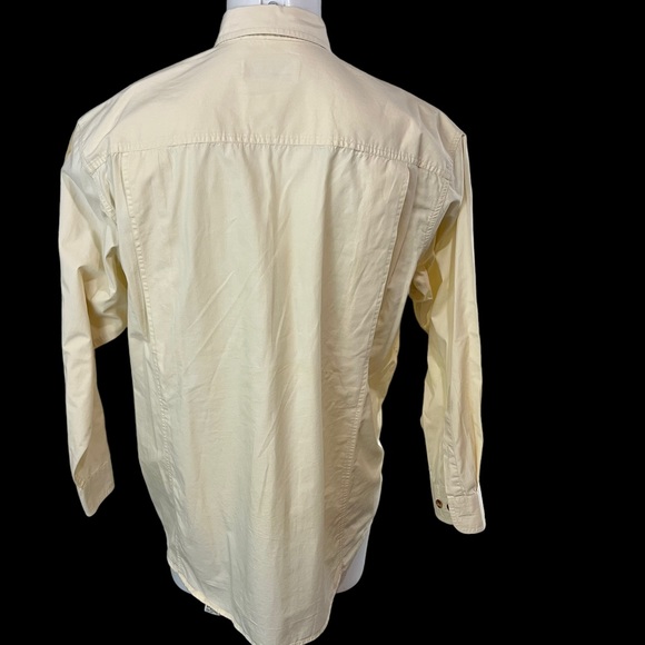 Orvis Long Sleeve Button Up Shirt Men L Cream Solid Pockets Work Cotton (685) - Picture 2 of 7